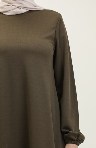 Elastic Sleeve Dress 0650-02 Khaki 0650-02