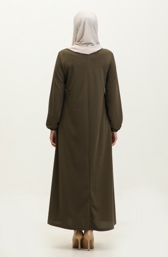 فستان مطاط الأكمام 0650-02 أخضر عسكري 0650-02