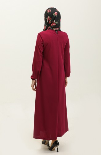 Elastic Sleeve Dress 0650-03 Plum 0650-03