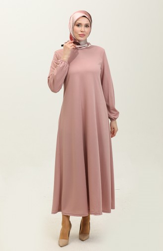 Elastic Sleeve Dress 0650-05 Dusty Rose 0650-05