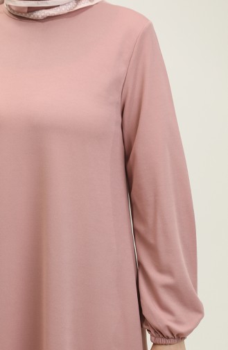 Kleid mit elastische Ärmel 0650-05 Rosa 0650-05