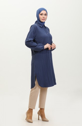 Jale Large Size Women`s Tunic 2035-02 Navy Blue 2035-02