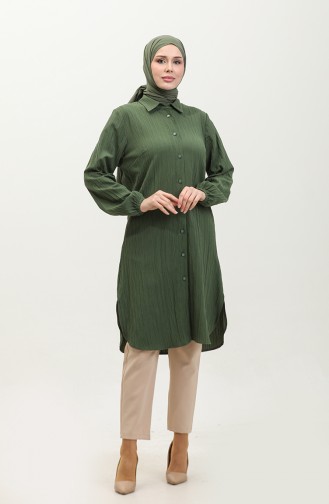 Jale Large Size Women`s Tunic 2035-03 Green 2035-03