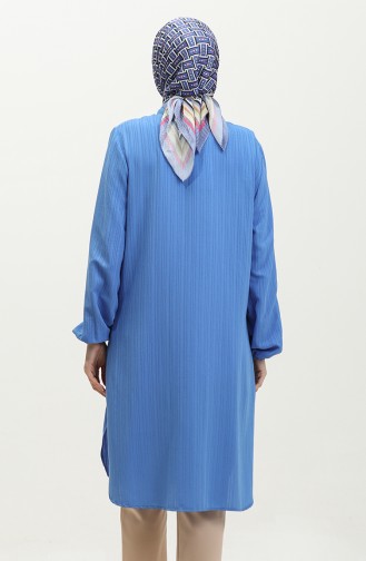 Jale Large Size Women`s Tunic 2035-04 Blue 2035-04