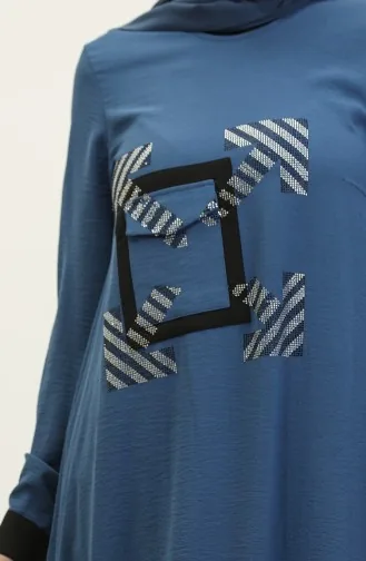 Steindetaillierte Tunika Blau T1623 807