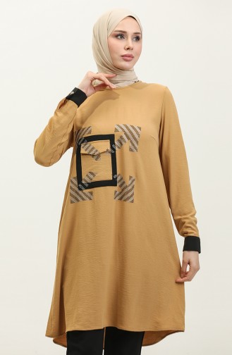 Stone Detailed Tunic Mustard T1623 809