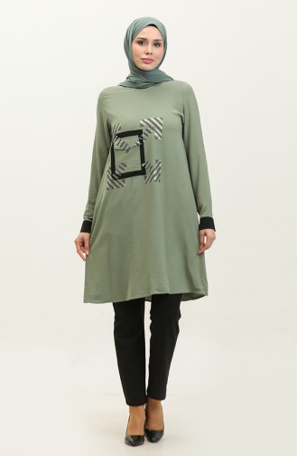 Stone Detailed Tunic Green T1623 810