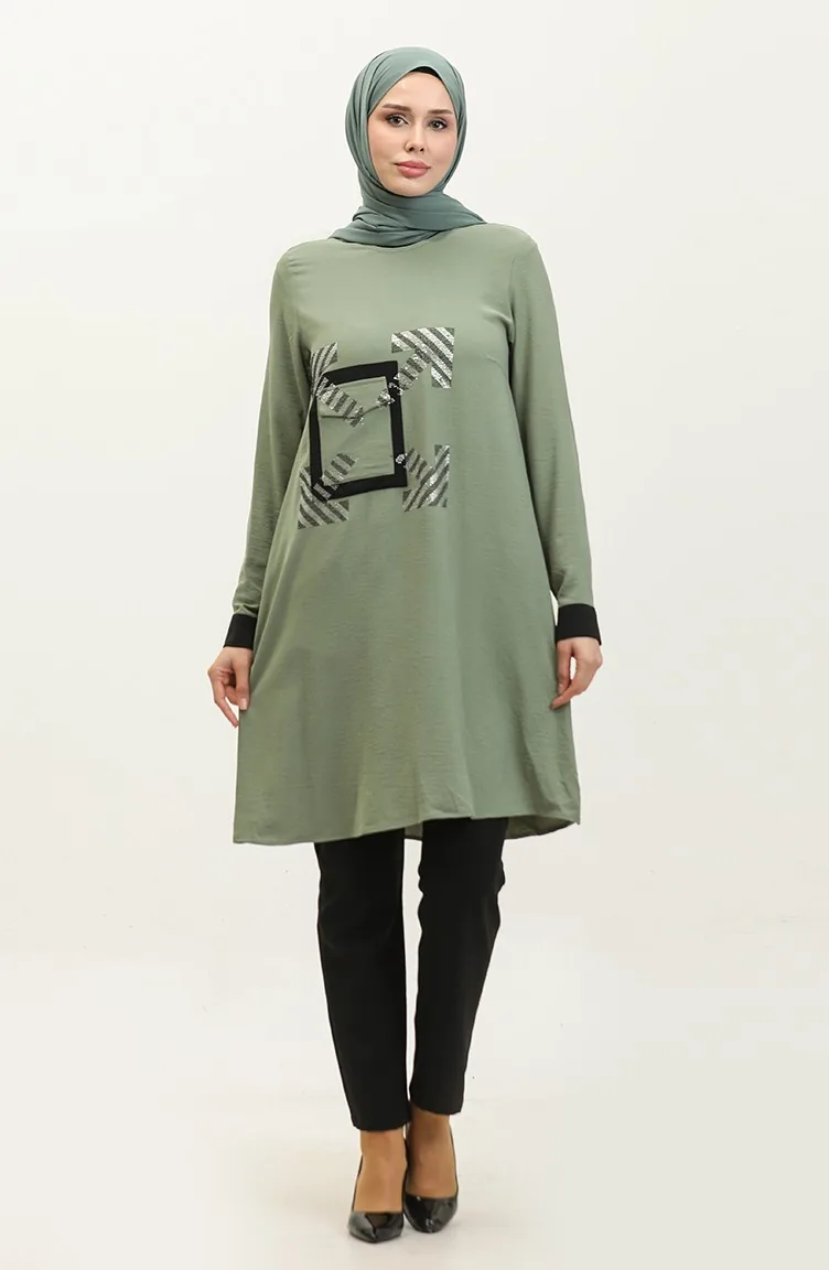 Stone Gedetailleerde Tuniek Groen T1623 810