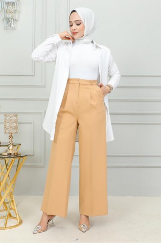 6156Nrs Pantalon Palazzo Camel 14875