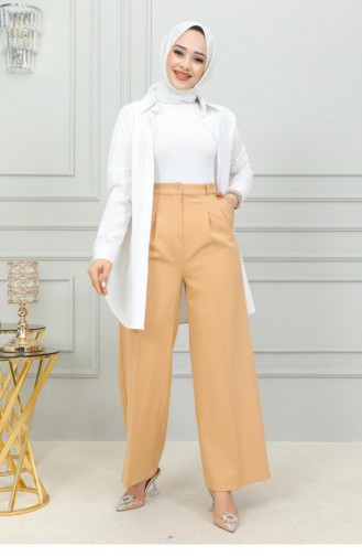 6156Nrs Pantalon Palazzo Camel 14875