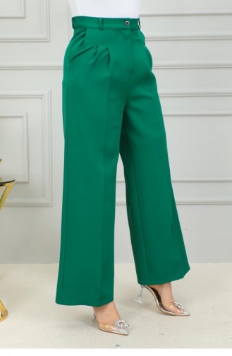 6156Nrs Palazzo Trousers Emerald Green 15030