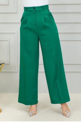 6156Nrs Palazzo Trousers Emerald Green 15030