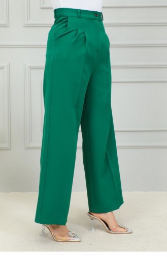 6156Nrs Palazzo Trousers Emerald Green 15030