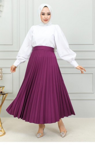 5054Nrs Pleated Skirt Plum 15112