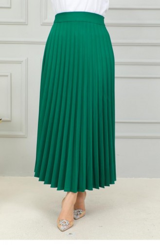 5054Nrs Pleated Skirt Emerald Green 15257