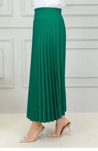 5054Nrs Pleated Skirt Emerald Green 15257