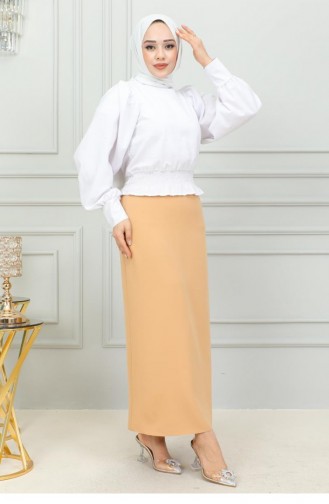 5051Nrs Pencil Skirt Camel 15258