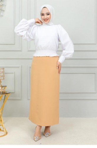 5051Nrs Pencil Skirt Camel 15258