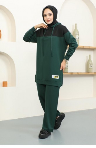 2073Mg Hooded Sports Suit Emerald Green 16829