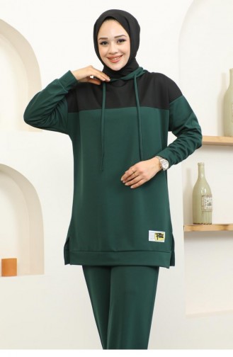 2073Mg Hooded Sports Suit Emerald Green 16829