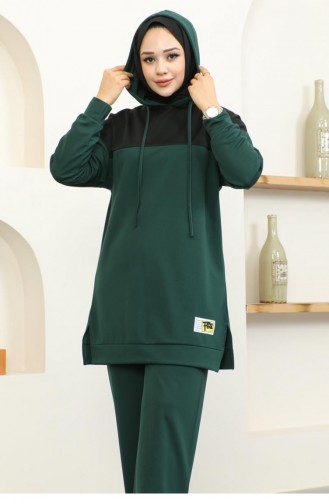 2073Mg Hooded Sports Suit Emerald Green 16829