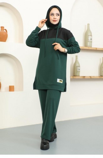 2073Mg Hooded Sports Suit Emerald Green 16829