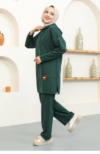 2074Mg Snap Fasten Sports Suit Emerald Green 16835