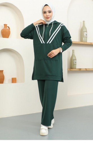 2075Mg Stripe Detailed Sports Suit Emerald Green 16841