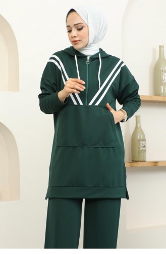 2075Mg Stripe Detailed Sports Suit Emerald Green 16841