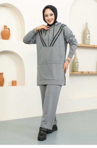 2075Mg Stripe Detailed Sports Suit Gray 16846