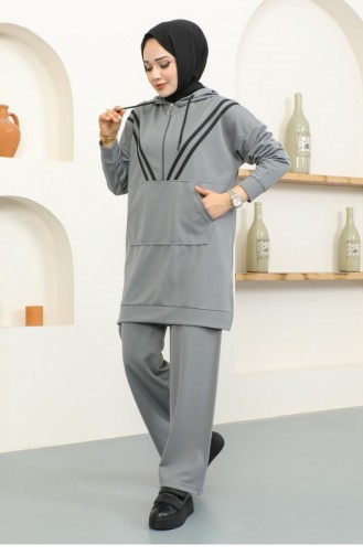 2075Mg Stripe Detailed Sports Suit Gray 16846