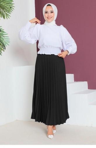 5054Nrs Pleated Skirt Black 9245