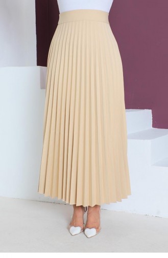5054Nrs Pleated Skirt Camel 9248