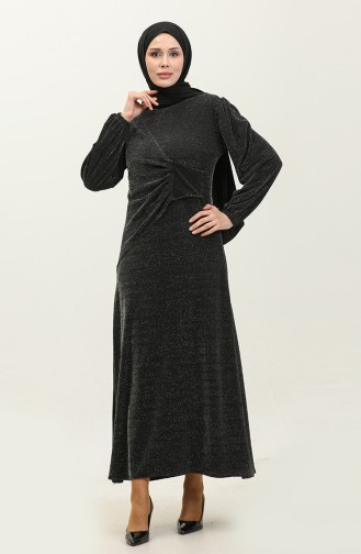 Alime Silvery Evening Dress 0337-01 Black 0337-01