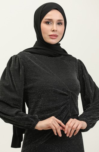 فستان سهرة لامع 0337-01 أسود  0337-01