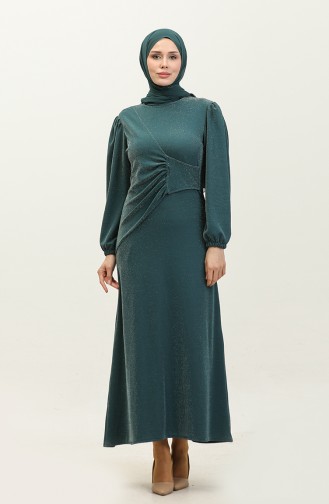 Alime Silbriges Abendkleid 0337-04 Petrol 0337-04