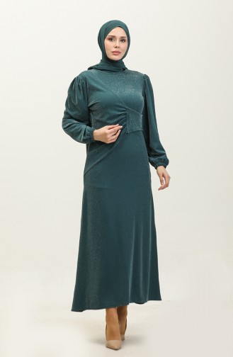 Alime Silbriges Abendkleid 0337-04 Petrol 0337-04