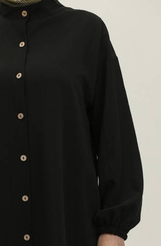 Full-length Buttoned Tunic 1313-01 Black 1313-01