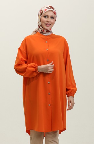 Full-length Buttoned Tunic 1313-02 Orange 1313-02