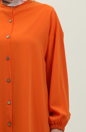 Full-length Buttoned Tunic 1313-02 Orange 1313-02