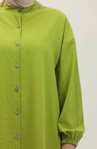 Full-length Buttoned Tunic 1313-07 Pistachio Green 1313-07