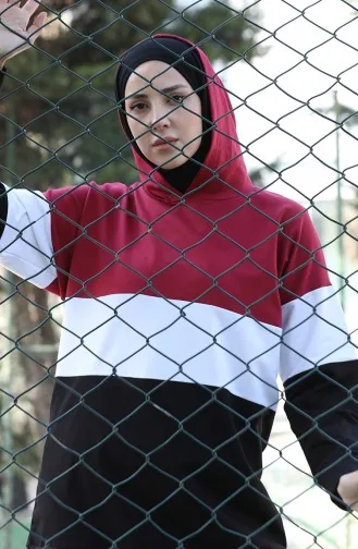 Ensemble Survêtement Double 24001-04 Rouge Claret Noir 24001-04