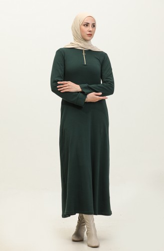 Zippered Dress 2144-07 Emerald Green 2144-07