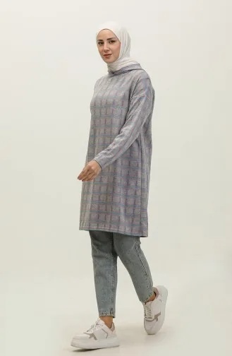Respiro Kapuzen-Jacquard-Wintertunika 8703-02 Graublau 8703-02