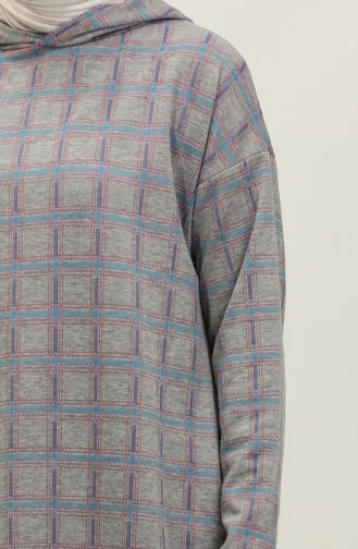 Respiro Kapuzen-Jacquard-Wintertunika 8703-02 Graublau 8703-02