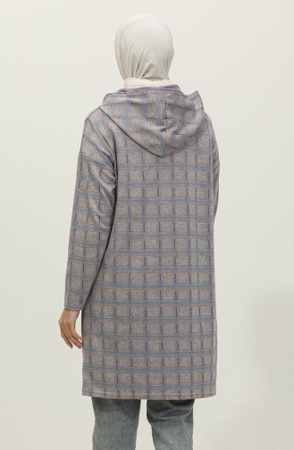 Respiro Hooded Jacquard winter Tunic 8703-02 Gray Blue 8703-02