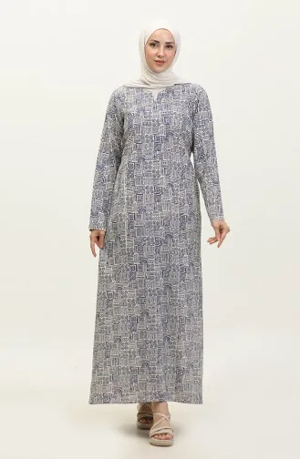 Robe En Tissu Şile 0235-02 Bleu Crème 0235-02
