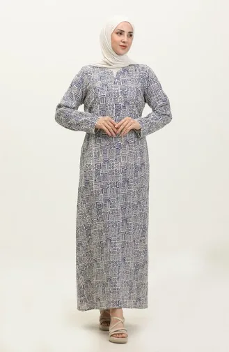 Robe En Tissu Şile 0235-02 Bleu Crème 0235-02