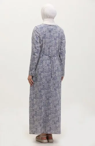 Robe En Tissu Şile 0235-02 Bleu Crème 0235-02