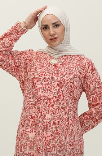 Şile Cloth Dress 0235-03 Cream Red 0235-03